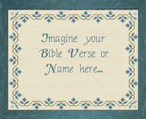 Trellis Border Antique Blues 